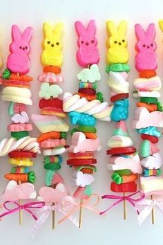 several lollipops are arranged in the shape of bunnies