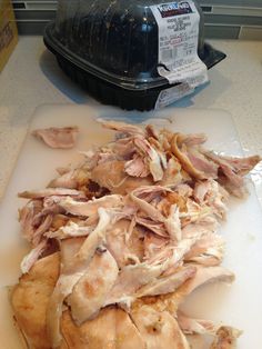 chopped meat sitting on top of a cutting board