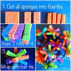 the instructions for making sponges into hair clips