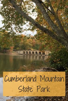 the columbia mountain state park in autumn with text overlay