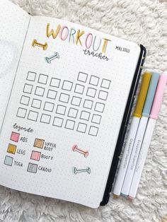 Bullet Journal Page, Workout Tracker, Bulletin Journal Ideas