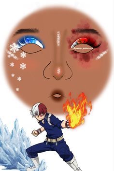 Todoroki Makeup Inspired, Todoroki Makeup, Makeup Anime, Eye Makeup Styles, Makeup Face Charts