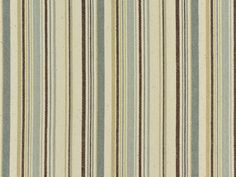 an upholstered striped fabric with brown and blue stripes