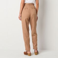 This pair of a.n.a women's pleated pants has an elegant tailored aesthetic that looks great for the office or a chic brunch look. Made from cotton-twill, this high-rise style has a tapered leg silhouette, a button-zip fly and multiple pockets. Style it with a blouse or t-shirt.Front Style: Pleated FrontClosure Type: Button & ZipperFit: Regular FitPockets: 2 Side Slip Pockets, 2 Back Button PocketsRise: High RiseFiber Content: 65% Lyocell, 24% Cotton, 11% LinenFabric Description: TwillLining: Pa… Tailored Aesthetic, Pleated Pant, High Rise Style, Tapered Pants, Pleated Pants, Cotton Twill, Looks Great, That Look, High Rise