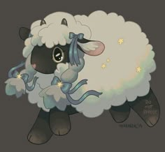 a drawing of a sheep with stars on its back