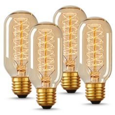 three light bulbs are shown with the same bulb on each side and one is turned on