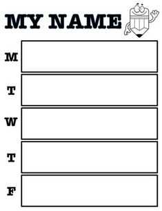 a printable worksheet with the words my name