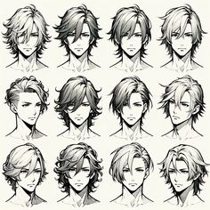 референс причёски аниме волосы парни Anime Men Hairstyles Drawing, Mens Haircut Drawing, Male Hairstyles Drawing Side View, Cute Male Hairstyles, Curly Hair Men Drawing, Anime Hairstyles Reference, Hairstyles Male Drawing, Male Oc Hairstyles, Anime Hairstyles Men