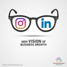 a pair of glasses with the words new vision of business growth