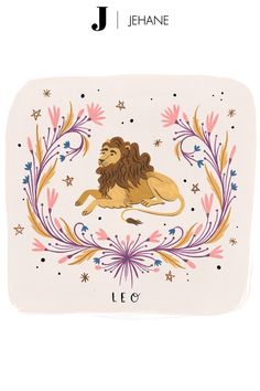 a white plate with a lion on it's side and the words leo written in gold