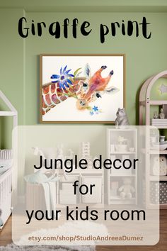 a child's room with the words jungle decor for your kid's room