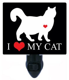 i love my cat sign hanging on a hook