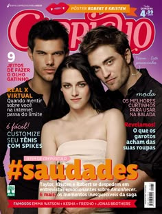 two men and a woman are on the cover of an issue of creato