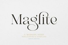 the word magfie written in black ink on a white paper with gold lettering