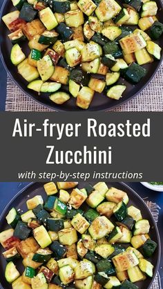 two pans filled with cooked zucchini next to each other