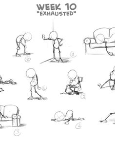 a cartoon character is doing different poses for each person to learn how to use the chair