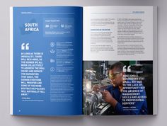 a brochure with an image of a man working on machinery