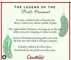 the legend of the pickle ornament