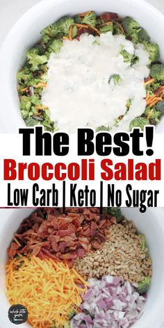 the best broccoli salad low carb keto no sugar in a bowl