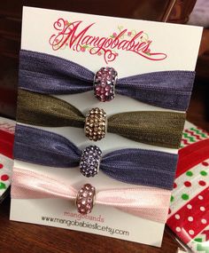 Set of 4 mangobands w/ beads- mangobands fold over elastic, no tug, no tear hair ties with beads hair bands READY TO SHIP stocking stuffers on Etsy, $10.00 Elastic Hair Ties, Hair Beads, Rhinestone Bead, Hair Band, Hair Ties, Stocking Stuffers, Different Colors, Teacher Gifts, Elastic