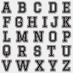 black and white alphabets with the letter's lowercase, uppercase, and lowercase letters