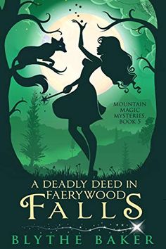 a book cover with an image of a woman holding a cat in her hand and the words, a deadly bed in fairywood falls