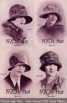 1920s Womens Hats, Hat History, 1920 Fashion, 1920s Style