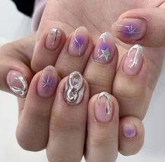 Nail Picking, Nails Y2k, Funky Nail Art, Asian Nails, Y2k Nails, Blush Nails, Shiny Nails, Glass Nails