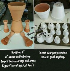 there are many different types of pottery on the table