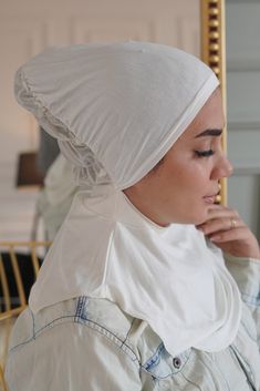 Smart Breathable Full head with neck cap fully cover Instant Hijab - Aynour.com White Adjustable Casual Headscarf, White Cotton Headscarf, One Size Fits Most, Casual White Adjustable Headscarf, White Cotton Headscarf One Size, White One Size Casual Headscarf, White Casual One-size Headscarf, Casual White One Size Headscarf, Casual White One-size Headscarf, White Cotton Headscarf