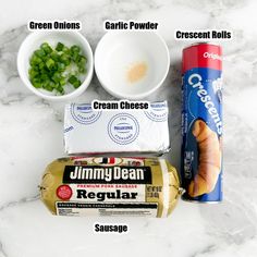 ingredients needed to make an ice cream sandwich laid out on a marble counter top with text