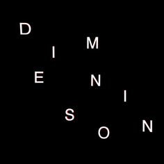 the word dimness is written in white on a black background