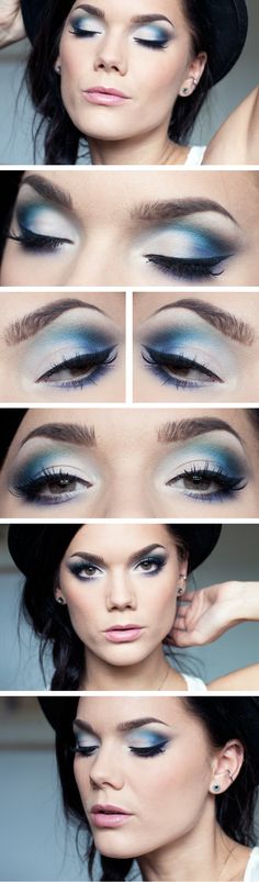 Today's Look : " Just give me a reason" -Linda Hallberg ( a beautiful mix of blues and violets and icy white/silver) 04/28/13 Make Up Concealer, Cake Eyeliner, New Makeup Ideas, Linda Hallberg, Trendy Makeup, Max Factor, I Love Makeup