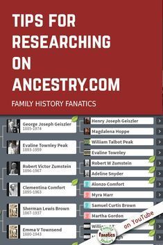 an info sheet with the title tips for researching on ancestry com family history fanaticss