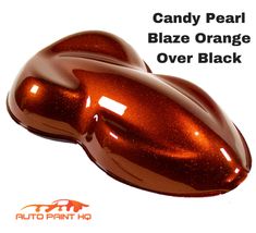 an image of candy pearl blaze orange over black car paint in the color dark brown