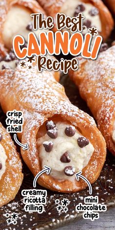 the best cannoli recipe is made with cream cheese and chocolate chips