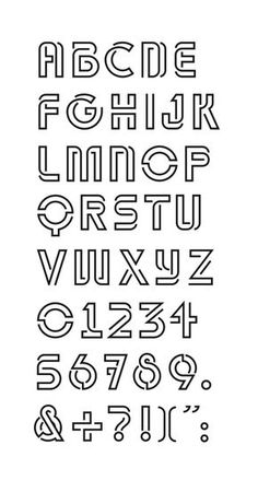 the alphabet is made up of letters and numbers, all in one line with black ink