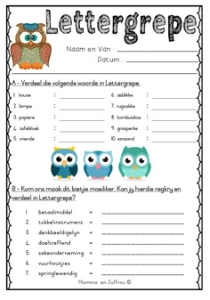 a printable letter worksheet with three owls