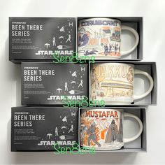 four star wars mugs are in the same box