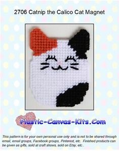 an image of a cat made out of perler beads with the caption's name on it