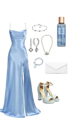 #blue #prom #blueoutfit #party #inspo Blue Prom Dress Aesthetic, Sleeveless Blue Prom Dress, Prom Dress Aesthetic, Blue Tulle Dress, Prom Dress Elegant, Cute Formal Dresses, Prom Outfit, Deb Dresses