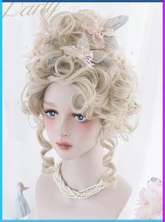 Unleash your creativity with 28 stunning braid styles for short hair. Each braid is designed to make a statement and highlight your best features. Princess Penelope Wig, Doll Like Hairstyles, Rococo Birthday Party, Victorian Hair Styles, Victorian Wig, Curly Hair Character, Rococo Hairstyles, Rococo Hair, Choppy Layered Bob