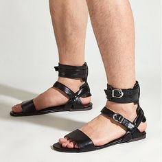 Category:Sandals; Upper Materials:PU; Lining Materials:PU; Season:Summer; Gender:Men's; Activity:Walking; Toe Shape:Round Toe; Style:Casual; Outsole Materials:Rubber; Occasion:Vacation,Beach,Daily; Closure Type:Buckle; Function:Breathable; Pattern:Solid Colored; Listing Date:06/05/2024; 2024 Trends:Gladiator Sandals Roman Sandals; Foot Length:; SizeChart1_ID:2:186561 Shoes Sandals Men, Mens Leather Thong Sandals, Dr Marten Sandals Men, Black Summer Sandals, Sandals Gladiator, Gladiator Shoes, Roman Sandals, Beautiful Sandals, 2024 Trends