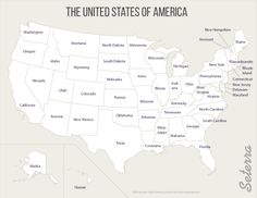 the united states of america is shown in white with text that reads, ` `