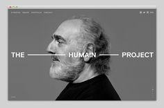 an old man with the words human project on it