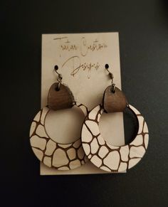 Wood And Leather Earrings, Laser Jewelry, Wood Hoop Earrings, Earrings Wood, African Earrings, Ornament Design