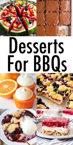 desserts for bbq's with text overlay