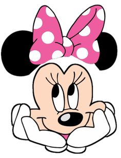 minnie mouse with a pink bow on her head