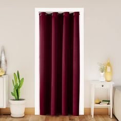 PRICES MAY VARY. SET DETAILS: Pack of single panel doorway curtain, measures 42 inch wide by 80 inch long with 6 silver metal grommets (1.6 inch inner diameter) on top, easy to install and slide smoothly. Pets have no problem to pass. PRIVACY GUARANTEE: Our thick doorway curtains work well in noise reducing and privacy protection. They can block out 95% light (darker color works better), avoid unwanted sight and noise, Get you a nice private personal space. MULTIPLE USAGE: Our closet door curtai Temporary Door, Curtains For Closet Doors, Insulated Door, Bedroom Closet Doors, Closet Curtains, Divider Curtain, Doorway Curtain, Room Divider Curtain, Curtains For Bedroom