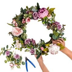 PRICES MAY VARY. Design a unique one of a kind wreath by yourself All the supplies you need are inside one box, including a base, flowers and leaves, scissors and extra wires 10 different flowers and evergreen leaves. High quality, doesn't fade Diameter of the base is 12", diameter of the wreath up to 20" A perfect décor for your house front door, fireplace, walls and windows A great idea for family and friends gathering parties It is a wreath that you can make by yourself. Compose leaves and fl Leaves Craft, Wreath Making Kits, Wreath Garland, Lambs Ear Wreath, Hanging Door, Artificial Leaf, Leaf Crafts, Wreaths & Garlands, Create Diy